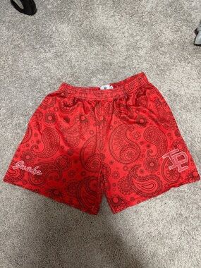 Inaka Power Red Paisley Athletic Shorts